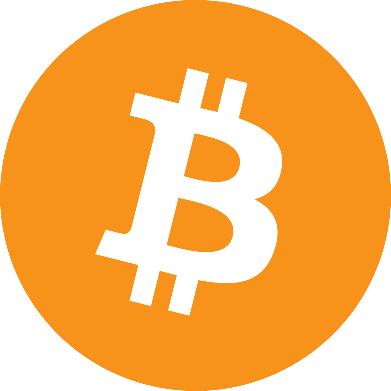 Logo Bitcoin BTC và biểu tượng blockchain