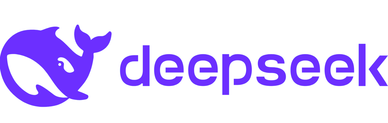 Logo màu tím của DeepSeek trên nền trắng