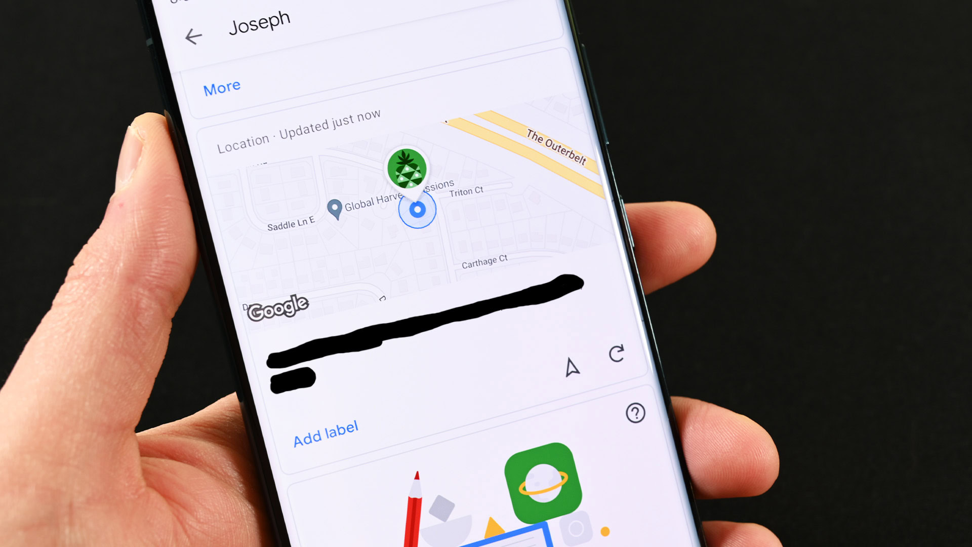 Google Family Link hien thi vi tri hien tai cua con tren ban do