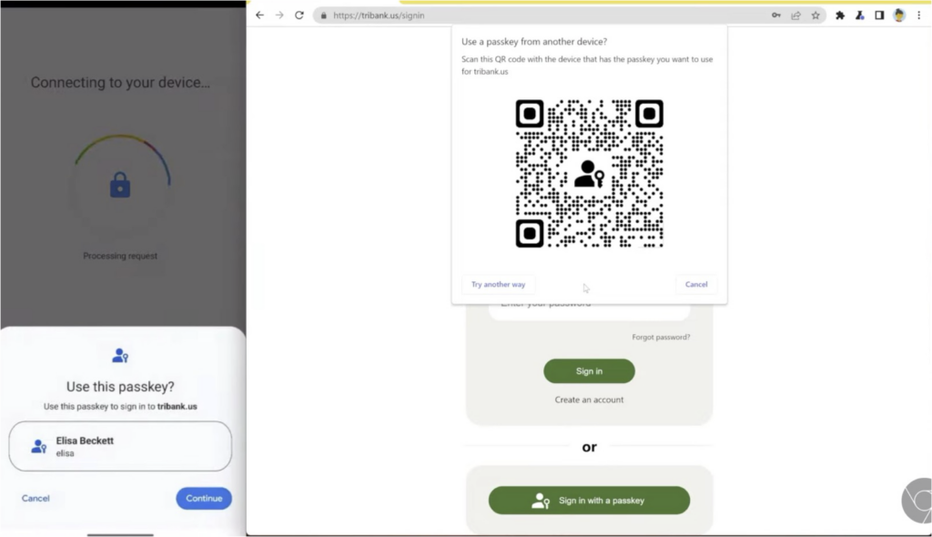 Xác thực liên thiết bị: passkey đồng bộ giữa iPhone, Android và Windows qua mã QR