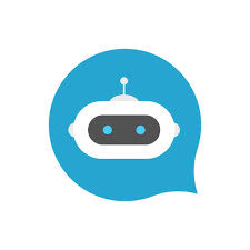 Biểu tượng robot trò chuyện trong bong bóng chat màu xanh minh họa chatbot