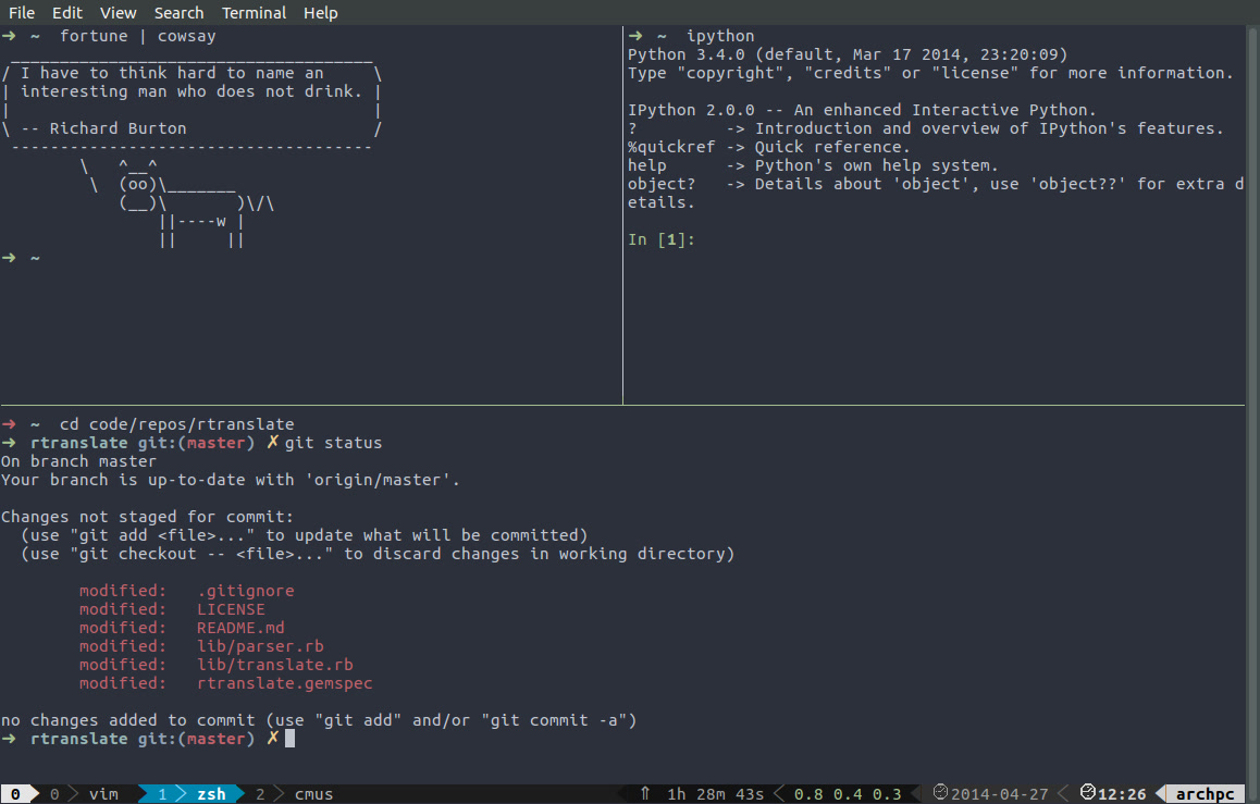 Tmux chia nhiều pane trong terminal cho server và editor