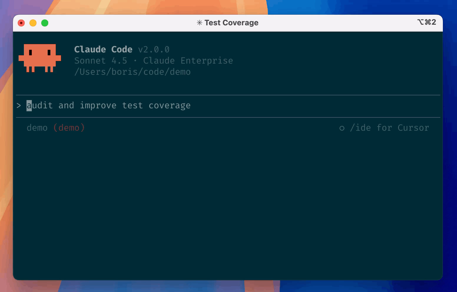 Terminal Claude Code hiển thị diff thay đổi code và gợi ý refactor