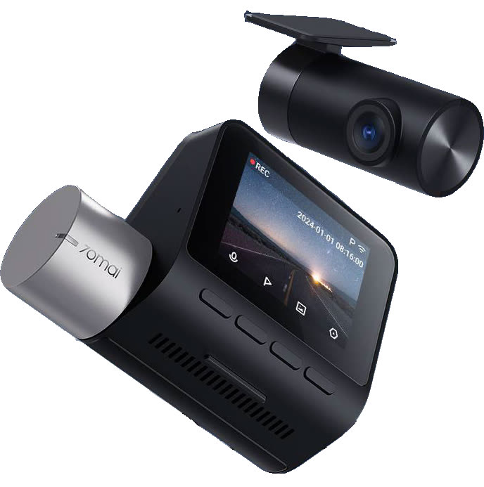 Camera hành trình 70mai A510 3K HDR gồm camera chính và camera phụ gắn kính hậu