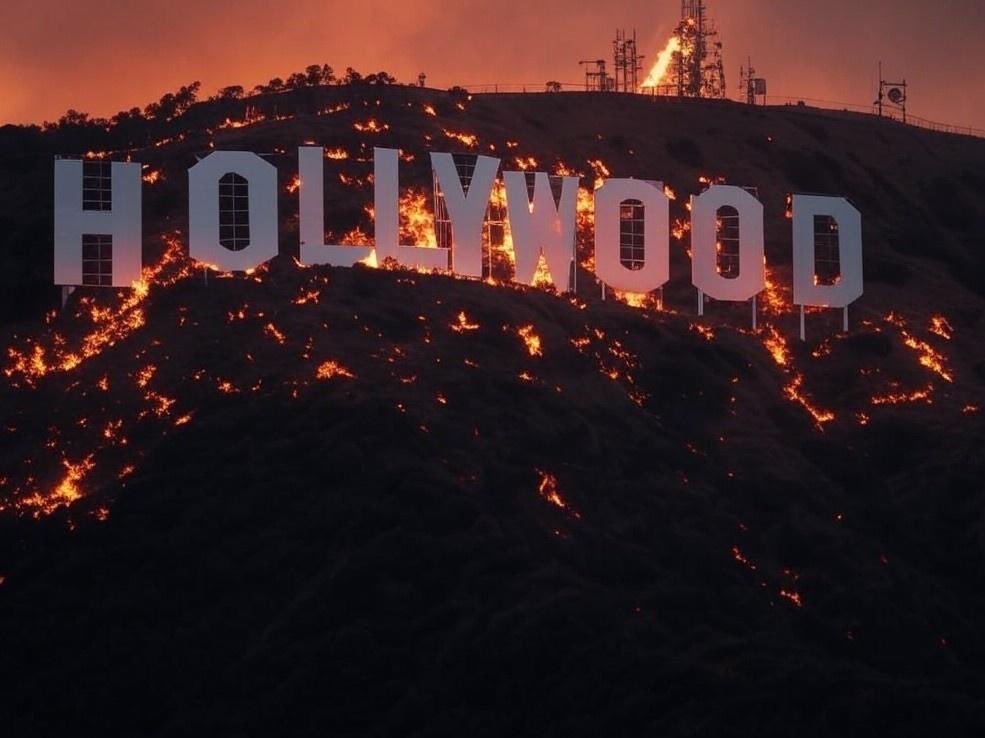 Biển hiệu Hollywood trong đám cháy, ví dụ hình ảnh giả lan truyền mạnh