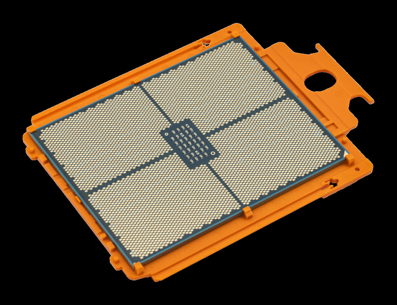AMD Threadripper PRO 9000 series chip trên bo mạch socket sTR5