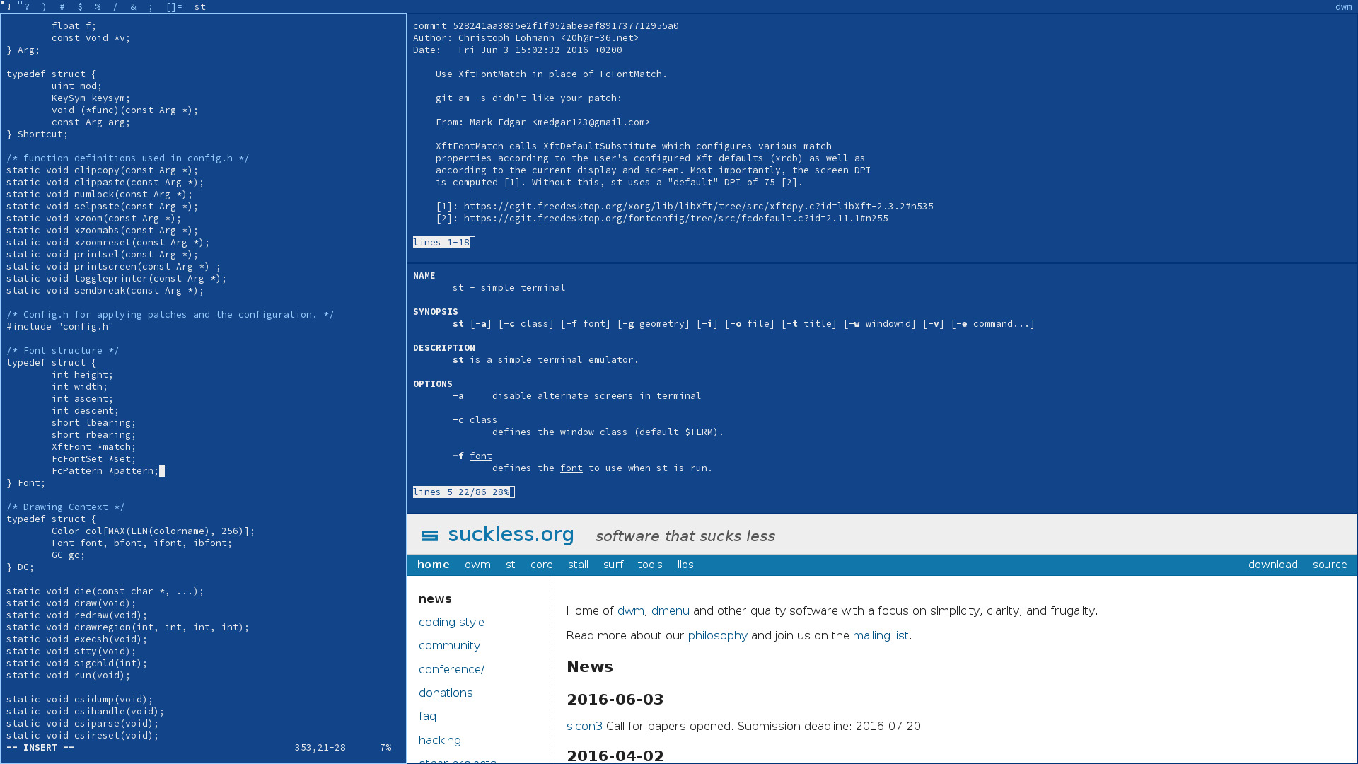 Simple terminal st suckless screenshot