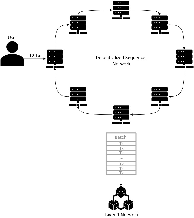 Sơ đồ sequencer phi tập trung trong ZK-Rollup với nhiều node xác nhận