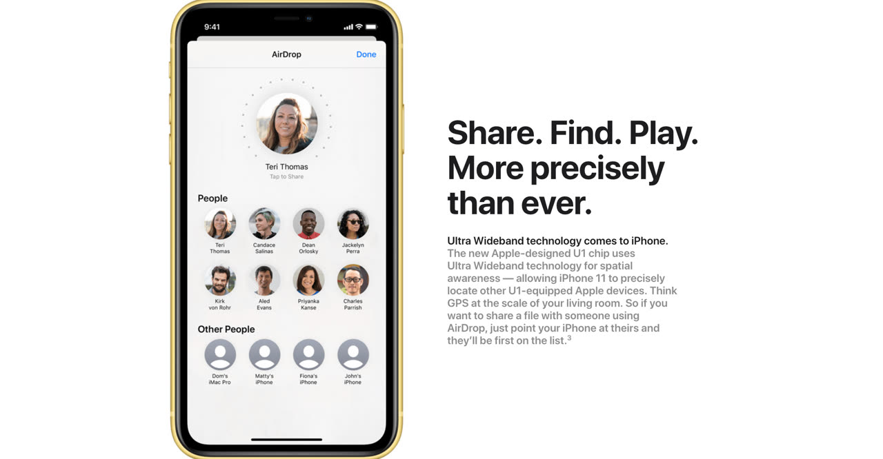 Apple U1 chip on iPhone 11