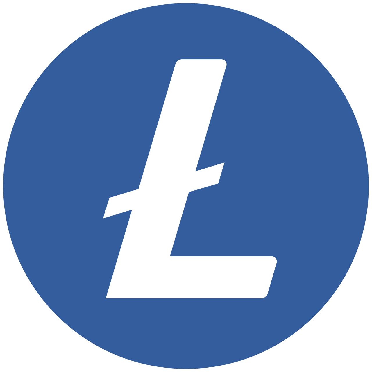 Đồng Litecoin vật lý bằng bạc thể hiện thiết kế logo LTC trên bề mặt, minh họa hình thức đồng coin thực tế