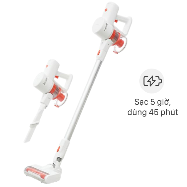 Máy hút bụi cầm tay Xiaomi G20 Lite màu trắng dạng cây trên nền trắng