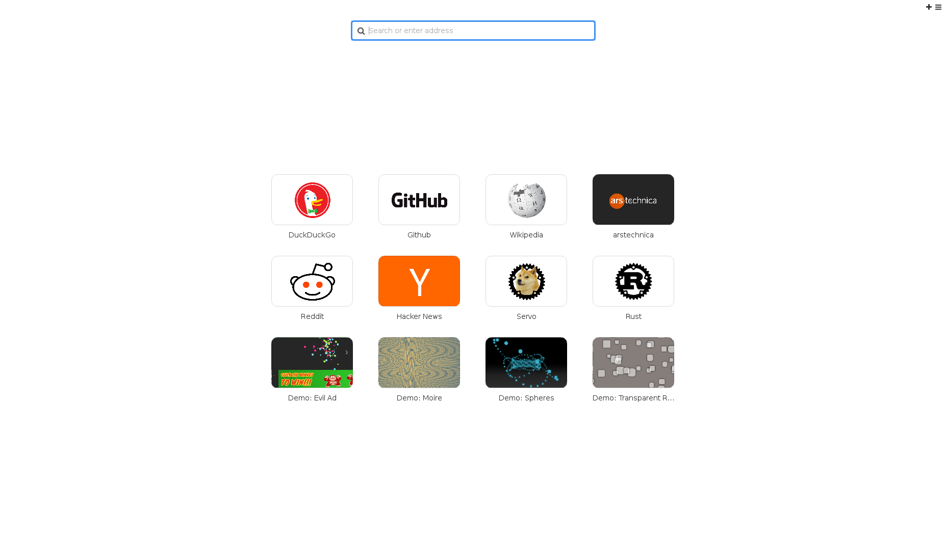 Màn hình trình duyệt web Servo viết bằng Rust, phiên bản đầu tiên 0.01