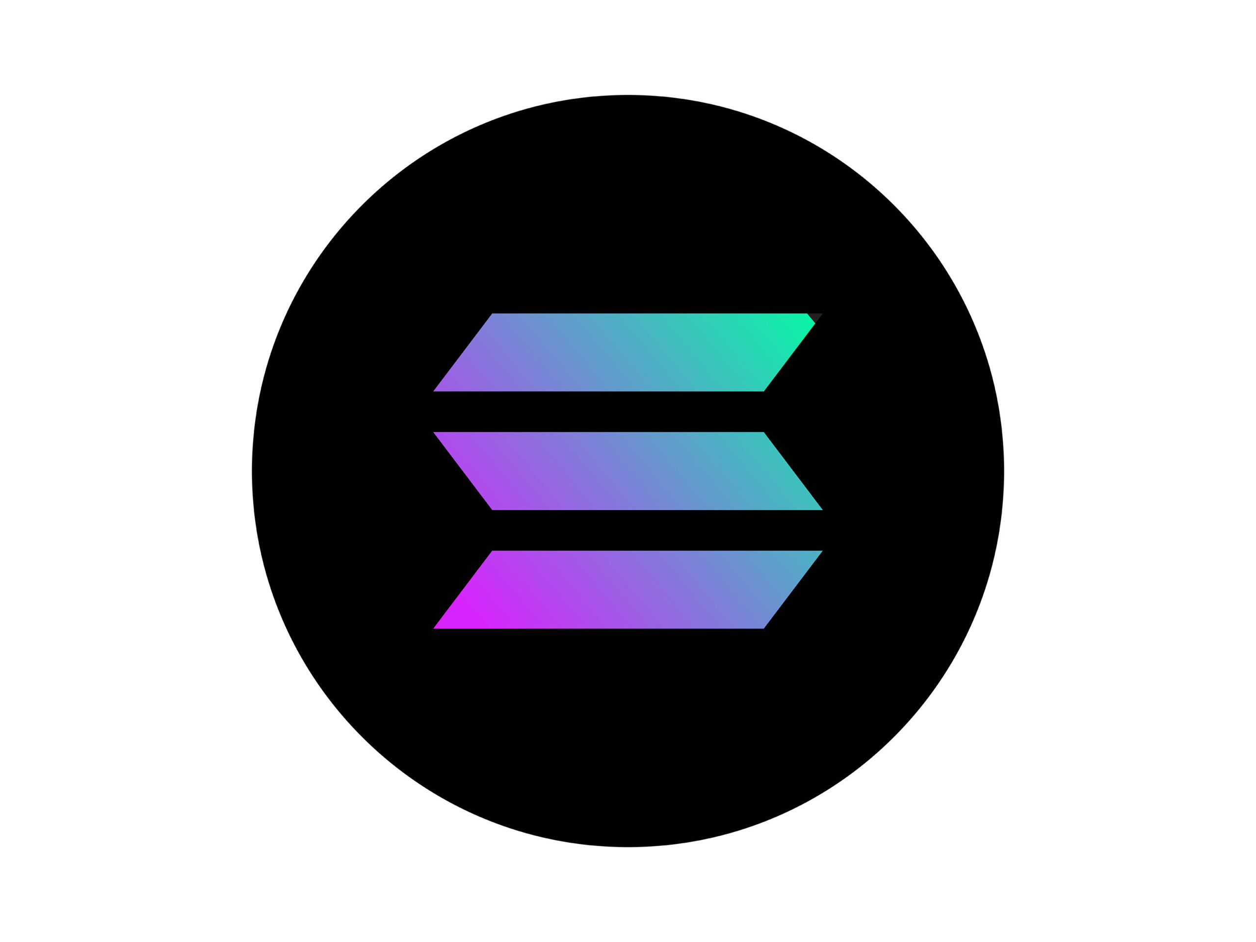 Biểu tượng SOL token của Solana và số liệu mạng lưới thời gian thực