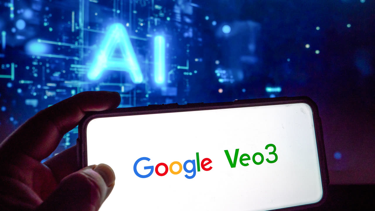 Giao dien Google Veo 3 tren iPhone cong cu tao video AI voi kha nang dong bo am thanh