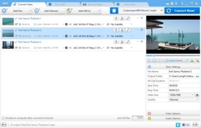 Phần mềm chuyển đổi video Total Video Converter với danh sách file và tùy chọn định dạng đầu ra