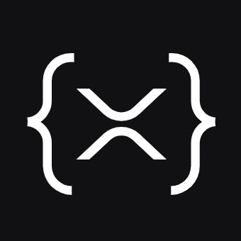 Logo XRP Ledger với ký hiệu chữ X trên nền đen