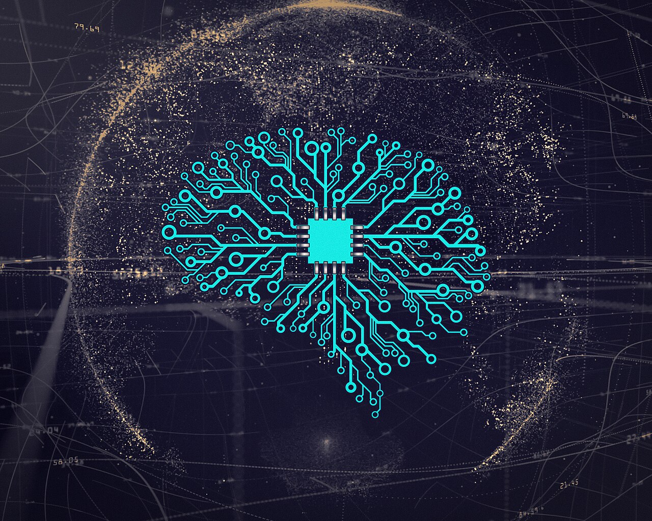 Khái niệm mạng neural nhân tạo với chip xử lý AI