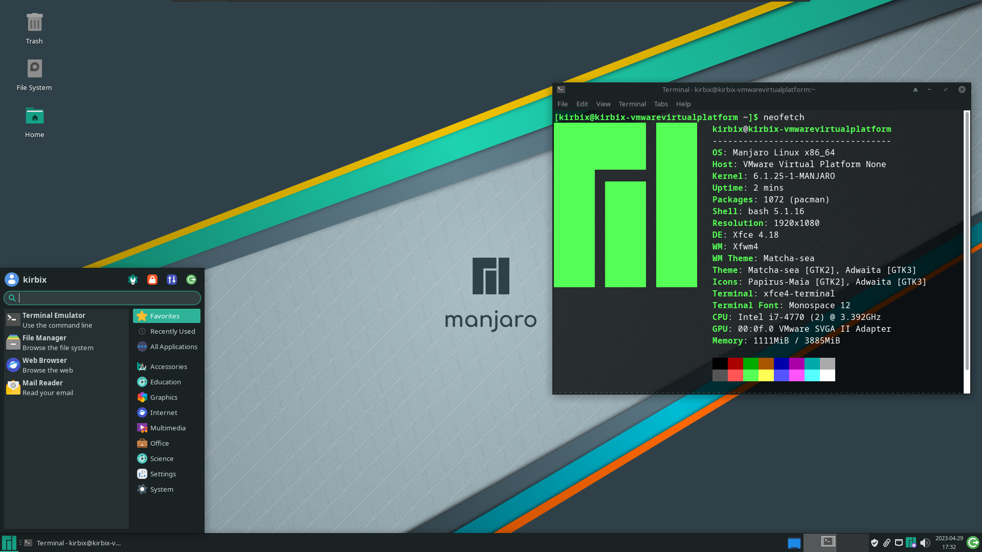 Màn hình terminal Linux hiển thị lệnh cấu hình mạng