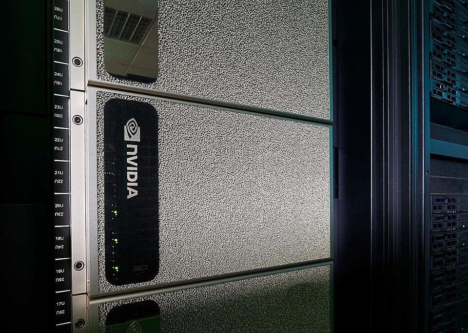 NVIDIA B200 Blackwell GPU board with 8 GPUs