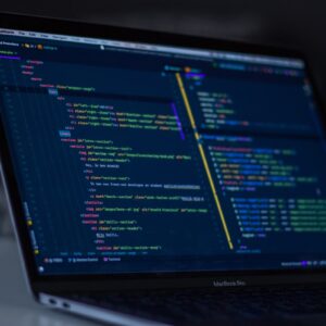 Developer typing code on screen
