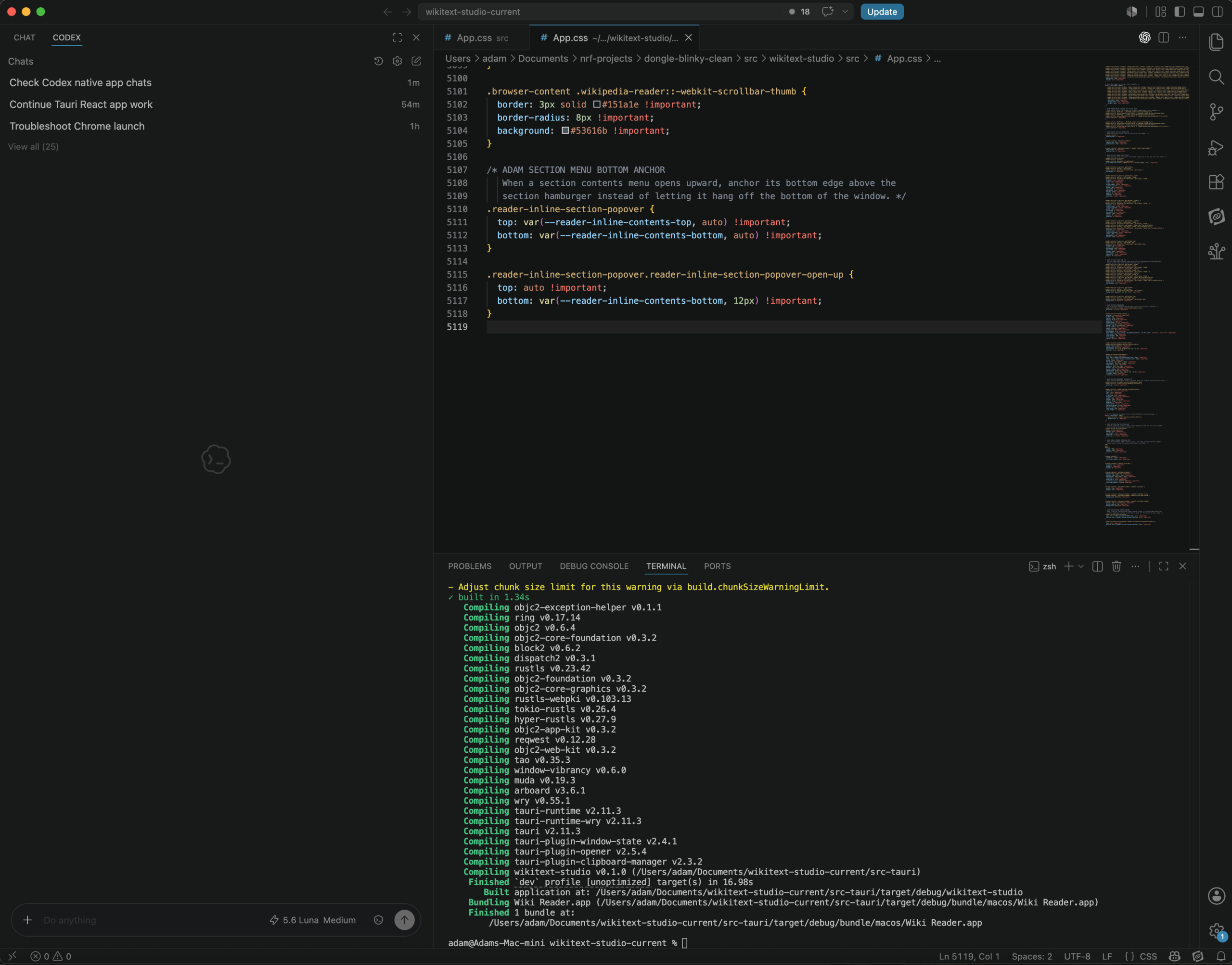 OpenAI Codex extension hoạt động trong VS Code