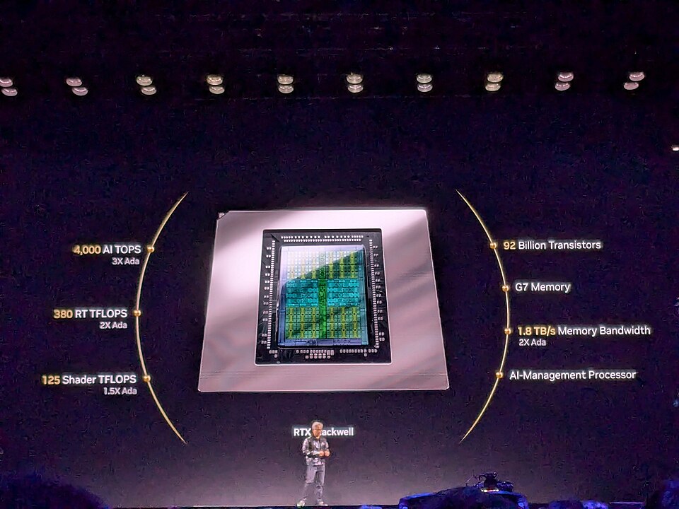 Jensen Huang trình bày NVIDIA Blackwell tại CES 2025