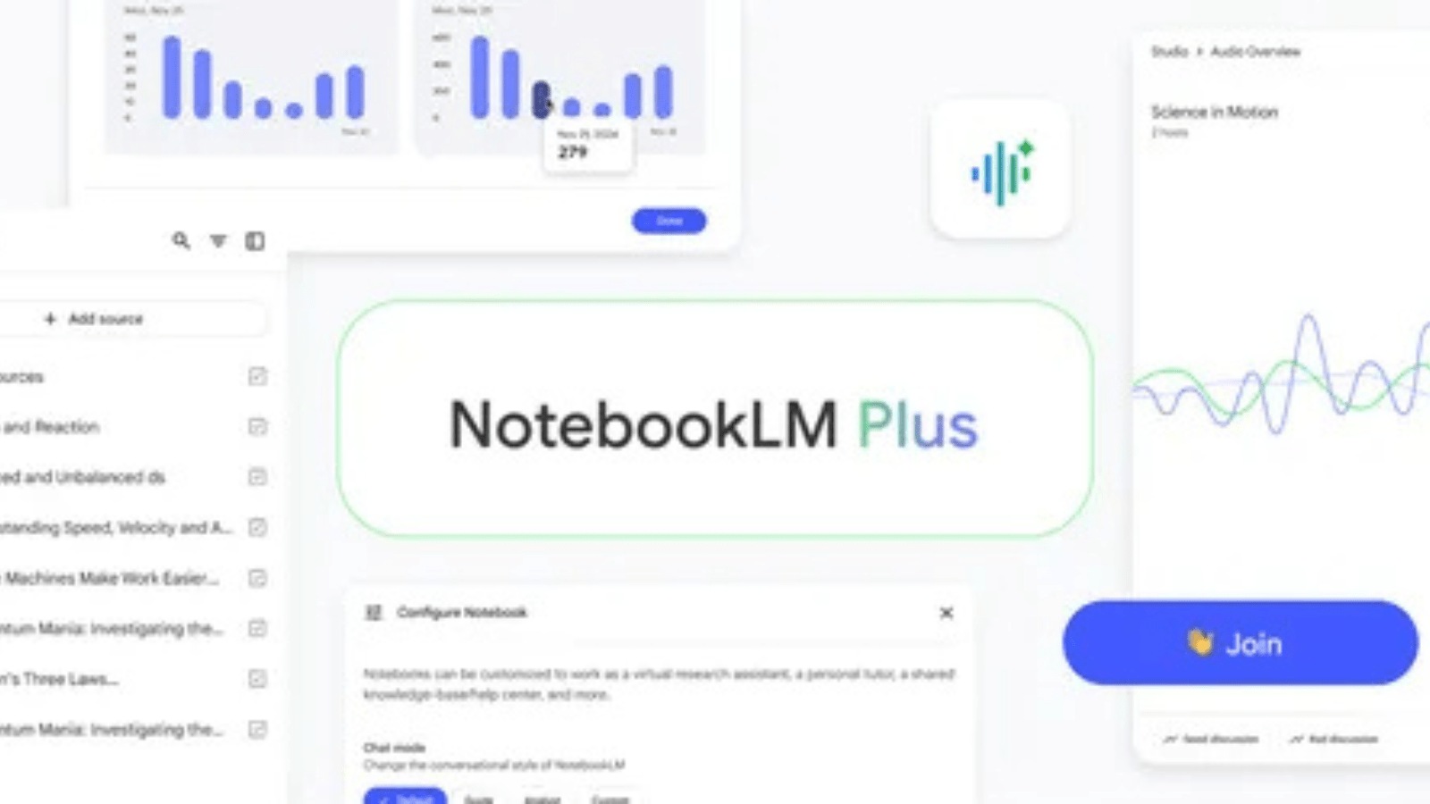 Screenshot giao diện web Gemini Notebook với tài liệu và chat AI