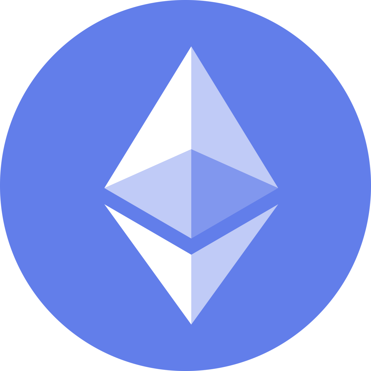 Logo Ethereum token ether trên nền trắng