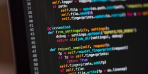 Programming code on computer screen showing Zig language