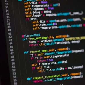 Programming code on computer screen showing Zig language