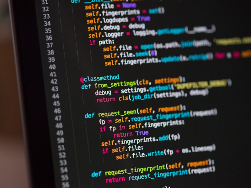 Programming code on computer screen showing Zig language