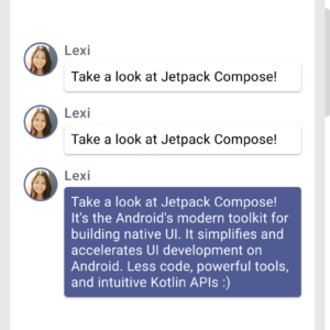 Giao diện Jetpack Compose trên thiết bị Android