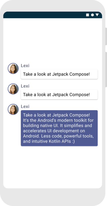Giao diện Jetpack Compose trên thiết bị Android