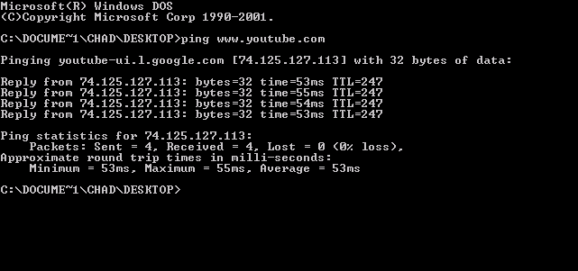 Traceroute output example on terminal showing route hops and response times