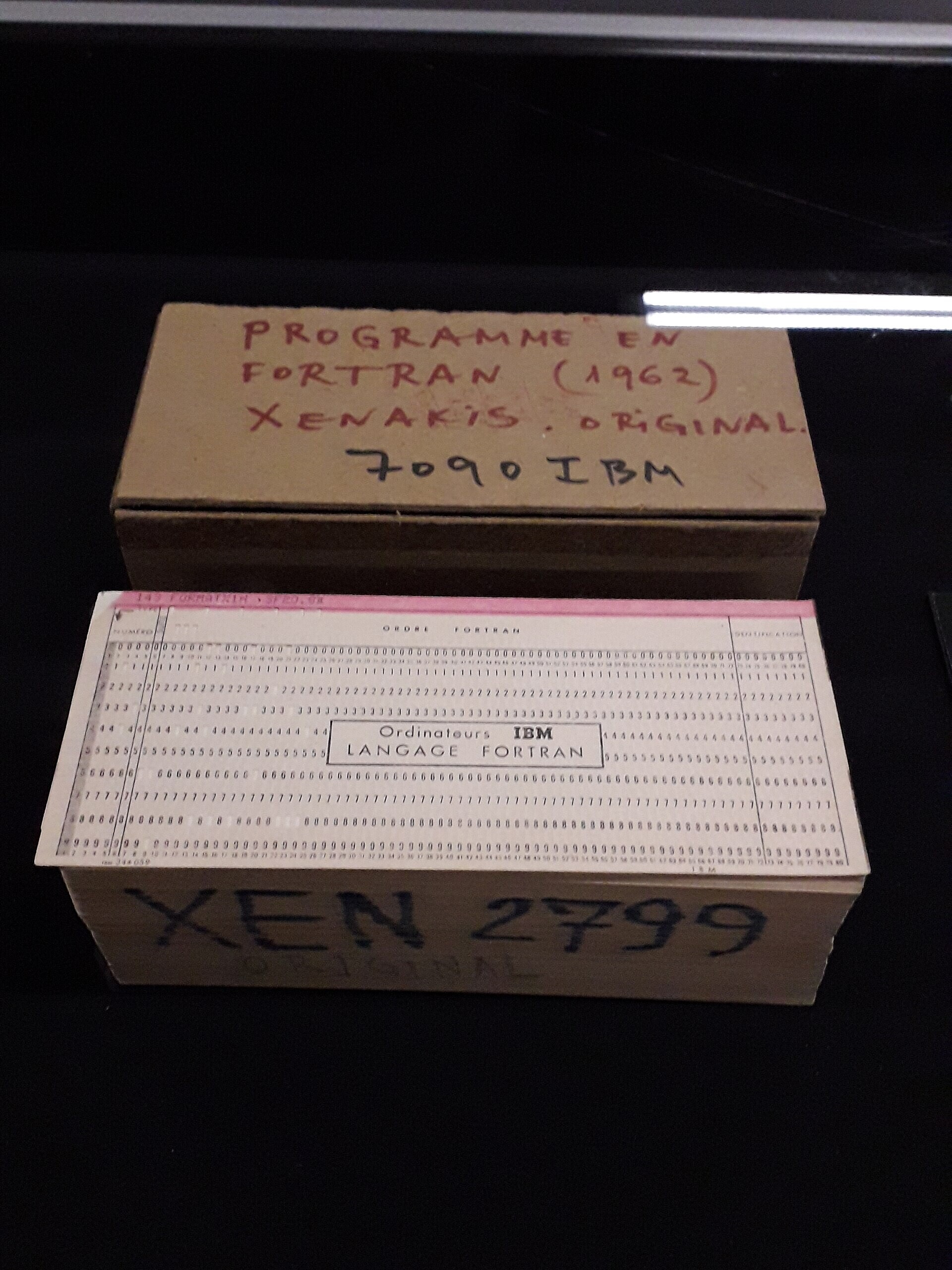 Trang chương trình Fortran do nhạc sĩ Iannis Xenakis viết tay